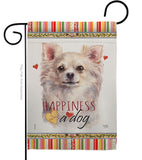 White Chihuahua Happiness - Pets Nature Vertical Impressions Decorative Flags HG110247 Made In USA