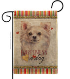 White Chihuahua Happiness - Pets Nature Vertical Impressions Decorative Flags HG110247 Made In USA