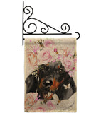 Dachshund Floral - Pets Nature Vertical Impressions Decorative Flags HG110132 Made In USA