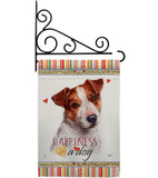 Jack Russell Terrier Happiness - Pets Nature Vertical Impressions Decorative Flags HG110136 Made In USA