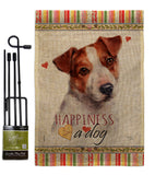 Jack Russell Terrier Happiness - Pets Nature Vertical Impressions Decorative Flags HG110136 Made In USA