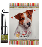 Jack Russell Terrier Happiness - Pets Nature Vertical Impressions Decorative Flags HG110136 Made In USA