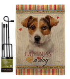 Russell Terrier Happiness - Pets Nature Vertical Impressions Decorative Flags HG110138 Made In USA