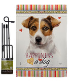 Russell Terrier Happiness - Pets Nature Vertical Impressions Decorative Flags HG110138 Made In USA