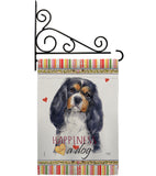 Cavalier Spaniel Happiness - Pets Nature Vertical Impressions Decorative Flags HG110155 Made In USA