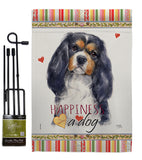 Cavalier Spaniel Happiness - Pets Nature Vertical Impressions Decorative Flags HG110155 Made In USA