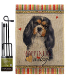 Cavalier Spaniel Happiness - Pets Nature Vertical Impressions Decorative Flags HG110155 Made In USA