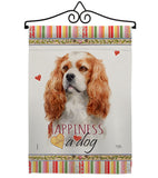 Cavalier King Spaniel Happiness - Pets Nature Vertical Impressions Decorative Flags HG110164 Made In USA