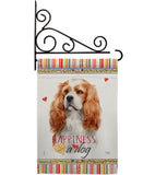 Cavalier King Spaniel Happiness - Pets Nature Vertical Impressions Decorative Flags HG110164 Made In USA