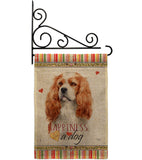 Cavalier King Spaniel Happiness - Pets Nature Vertical Impressions Decorative Flags HG110164 Made In USA