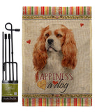 Cavalier King Spaniel Happiness - Pets Nature Vertical Impressions Decorative Flags HG110164 Made In USA