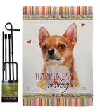 Shorthair Chihuahua Happiness - Pets Nature Vertical Impressions Decorative Flags HG110167 Made In USA