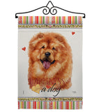 Chow Chow Happiness - Pets Nature Vertical Impressions Decorative Flags HG110169 Made In USA