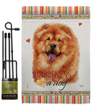 Chow Chow Happiness - Pets Nature Vertical Impressions Decorative Flags HG110169 Made In USA