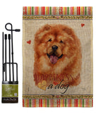 Chow Chow Happiness - Pets Nature Vertical Impressions Decorative Flags HG110169 Made In USA