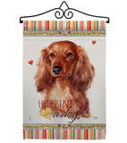 Long Hair Dachshund Happiness - Pets Nature Vertical Impressions Decorative Flags HG110170 Made In USA