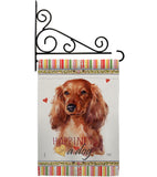 Long Hair Dachshund Happiness - Pets Nature Vertical Impressions Decorative Flags HG110170 Made In USA