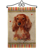 Long Hair Dachshund Happiness - Pets Nature Vertical Impressions Decorative Flags HG110170 Made In USA