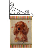 Long Hair Dachshund Happiness - Pets Nature Vertical Impressions Decorative Flags HG110170 Made In USA