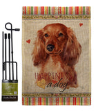 Long Hair Dachshund Happiness - Pets Nature Vertical Impressions Decorative Flags HG110170 Made In USA