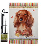 Long Hair Dachshund Happiness - Pets Nature Vertical Impressions Decorative Flags HG110170 Made In USA