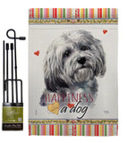 Havanese Happiness - Pets Nature Vertical Impressions Decorative Flags HG110185 Made In USA