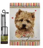 Cairn Terrier Happiness - Pets Nature Vertical Impressions Decorative Flags HG110189 Made In USA
