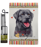 Labrador Happiness - Pets Nature Vertical Impressions Decorative Flags HG110193 Made In USA