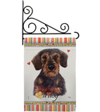 Miniature Dachshund Happiness - Pets Nature Vertical Impressions Decorative Flags HG110196 Made In USA