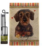 Miniature Dachshund Happiness - Pets Nature Vertical Impressions Decorative Flags HG110196 Made In USA