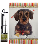 Miniature Dachshund Happiness - Pets Nature Vertical Impressions Decorative Flags HG110196 Made In USA