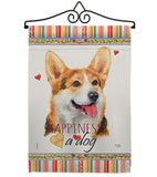 Pembroke Welsh Corgi Happiness - Pets Nature Vertical Impressions Decorative Flags HG110202 Made In USA