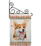 Pembroke Welsh Corgi Happiness - Pets Nature Vertical Impressions Decorative Flags HG110202 Made In USA