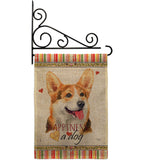 Pembroke Welsh Corgi Happiness - Pets Nature Vertical Impressions Decorative Flags HG110202 Made In USA