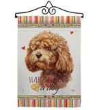 Poodle Happiness - Pets Nature Vertical Impressions Decorative Flags HG110207 Made In USA
