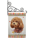 Poodle Happiness - Pets Nature Vertical Impressions Decorative Flags HG110207 Made In USA