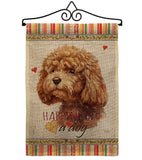 Poodle Happiness - Pets Nature Vertical Impressions Decorative Flags HG110207 Made In USA