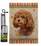 Poodle Happiness - Pets Nature Vertical Impressions Decorative Flags HG110207 Made In USA
