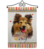 Shetland Sheepdog Happiness - Pets Nature Vertical Impressions Decorative Flags HG110216 Made In USA