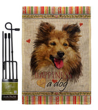 Shetland Sheepdog Happiness - Pets Nature Vertical Impressions Decorative Flags HG110216 Made In USA