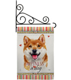 Shiba Inu Happiness - Pets Nature Vertical Impressions Decorative Flags HG110217 Made In USA