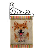 Shiba Inu Happiness - Pets Nature Vertical Impressions Decorative Flags HG110217 Made In USA