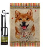 Shiba Inu Happiness - Pets Nature Vertical Impressions Decorative Flags HG110217 Made In USA
