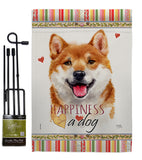 Shiba Inu Happiness - Pets Nature Vertical Impressions Decorative Flags HG110217 Made In USA