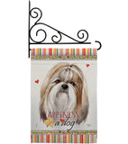 Shih Tzu Happiness - Pets Nature Vertical Impressions Decorative Flags HG110218 Made In USA
