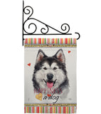 Siberian Husky Happiness - Pets Nature Vertical Impressions Decorative Flags HG110223 Made In USA
