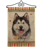 Siberian Husky Happiness - Pets Nature Vertical Impressions Decorative Flags HG110223 Made In USA