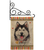 Siberian Husky Happiness - Pets Nature Vertical Impressions Decorative Flags HG110223 Made In USA