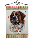 St. Bernard Dog Happiness - Pets Nature Vertical Impressions Decorative Flags HG110226 Made In USA