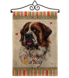 St. Bernard Dog Happiness - Pets Nature Vertical Impressions Decorative Flags HG110226 Made In USA